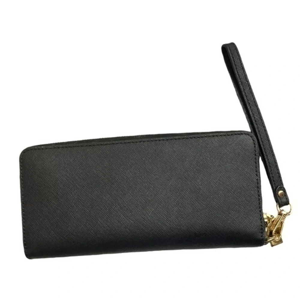 Michael kors black zipper clutch wallet wristlet